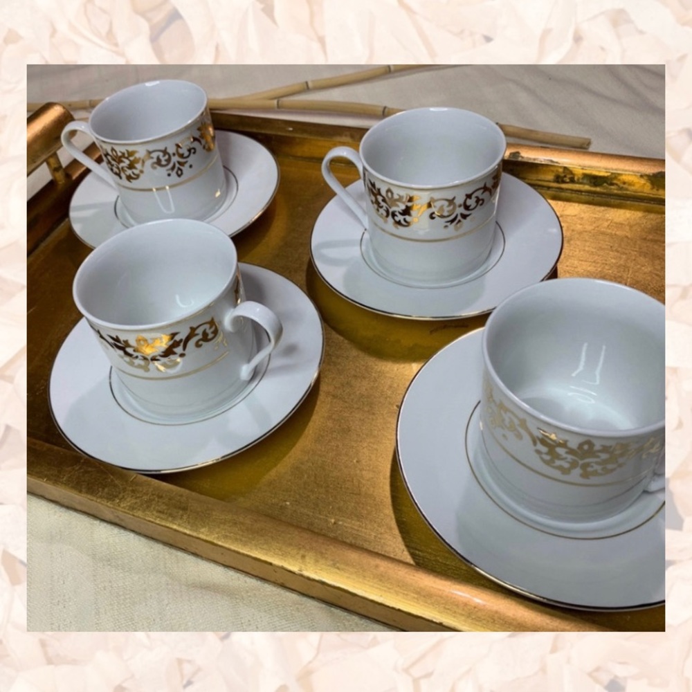 Tienshan Fine China Classic Gold Tea Cup Set
